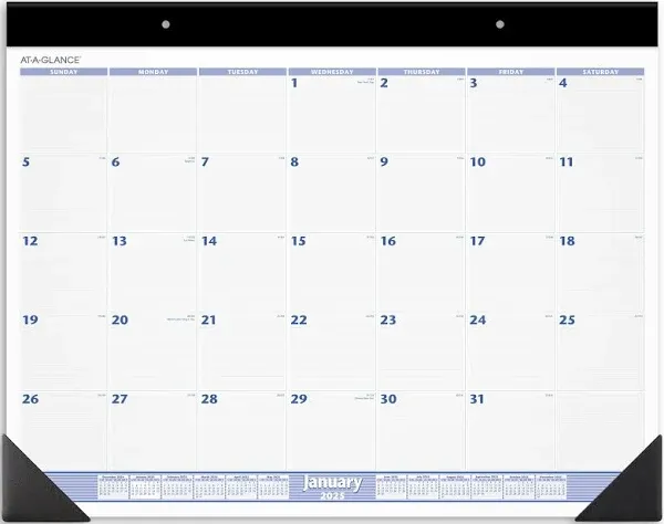 2025 Desk Calendar Monthly Desk Pad 25&#034; x 19&#034; Jumbo Blue/Gray SW2300025