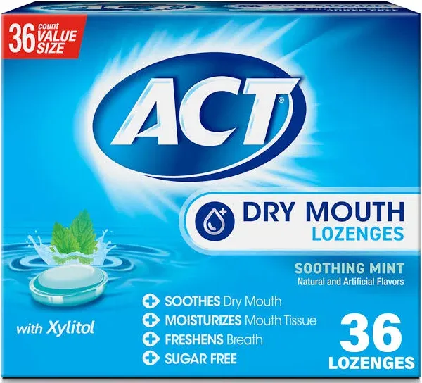 ACT Total Care Dry Mouth Lozenges, Soothing Mint - 18 count