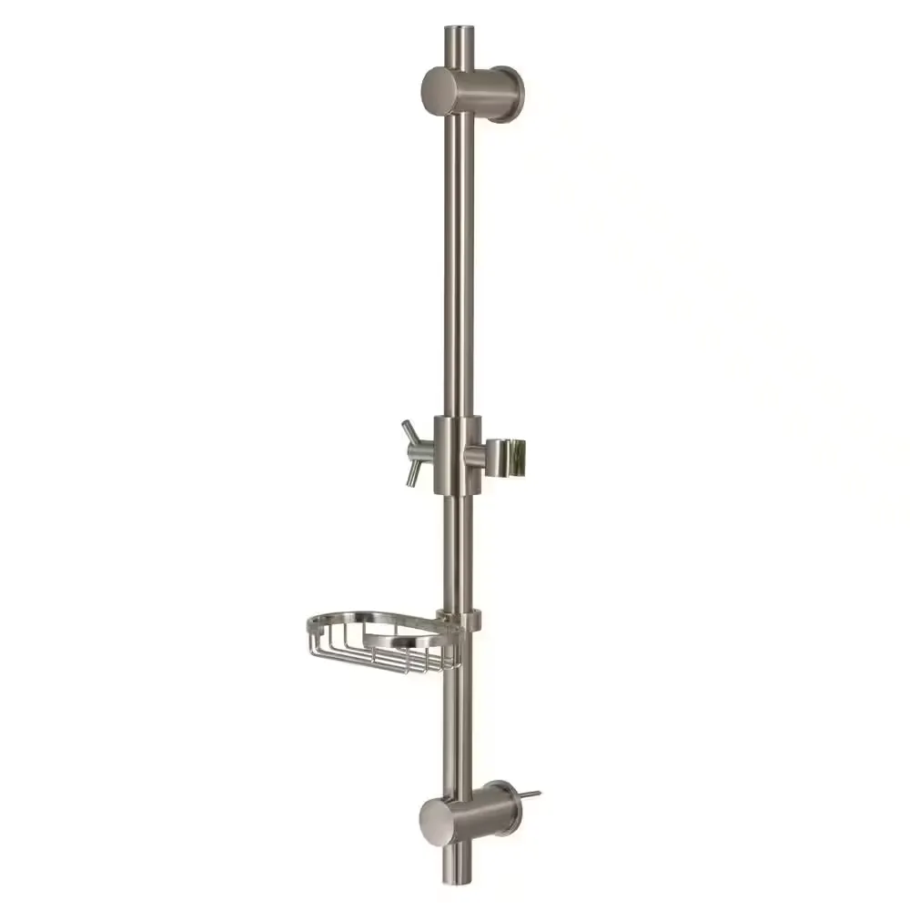 28 in. Adjustable Slide Bar Shower Panel Accessory in Brushed Nickel