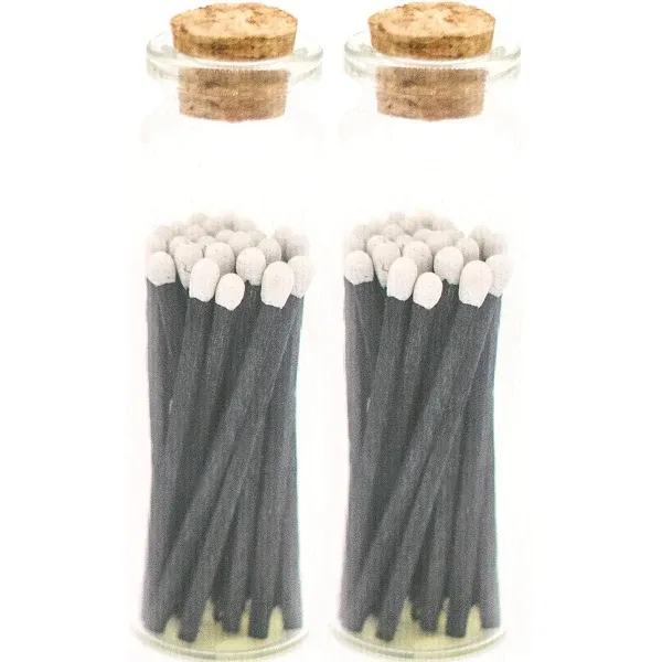 River Birch Decorative Matches in A Bottle with Striker - Cute & Colored Matches - 2 Bottles, Tuxedo Tip, 40 Matches