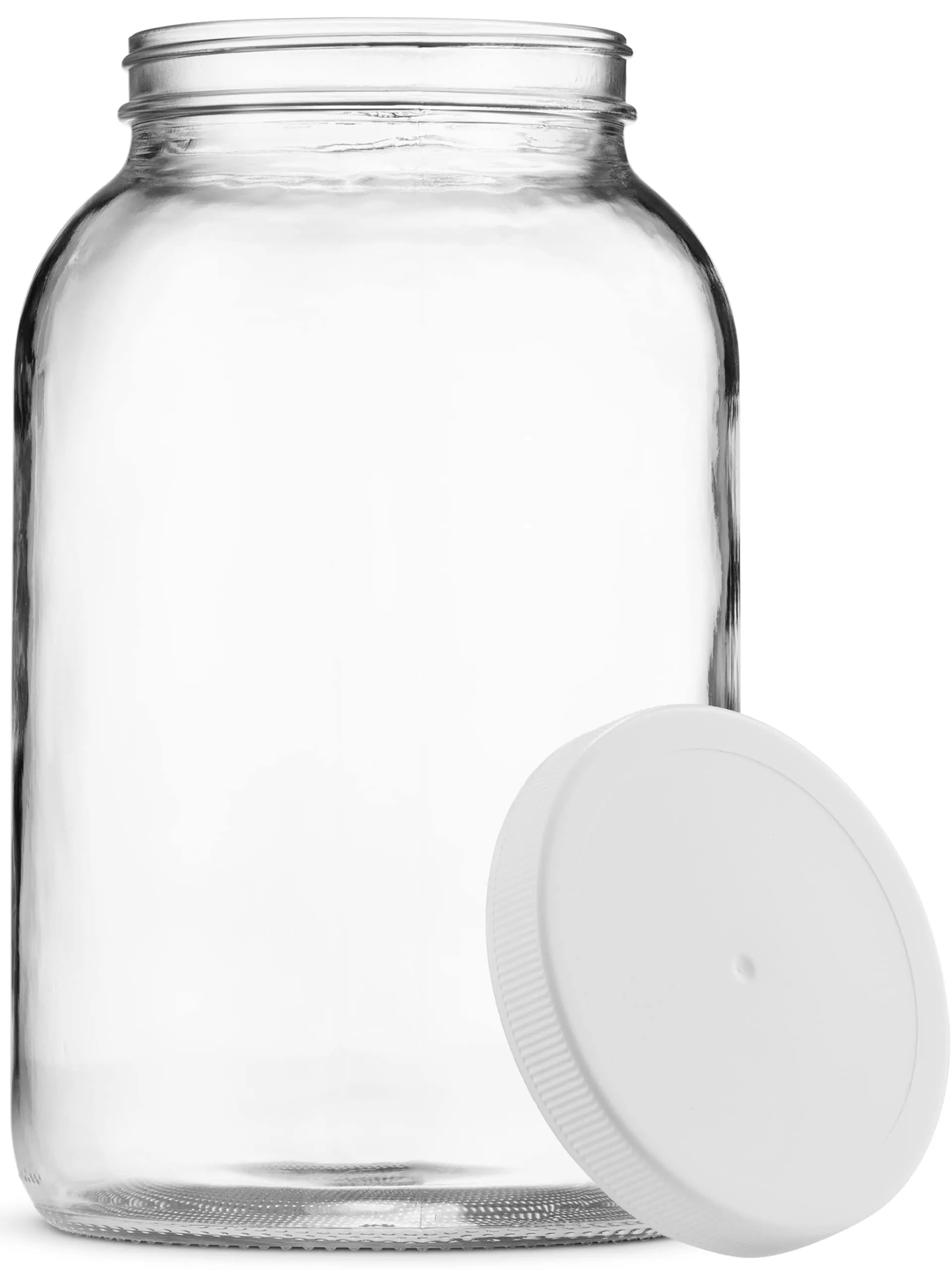 Paksh Novelty 1-Gallon Glass Jar Wide Mouth with Airtight Plastic Lid - USDA Approved BPA-Free Dishwasher Safe Mason Jar for Fermenting, Kombucha, Kefir, Storing and Canning Uses, Clear