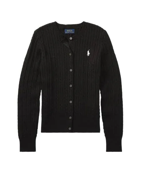 Polo Ralph Lauren Girls Black Cable Knit Cardigan