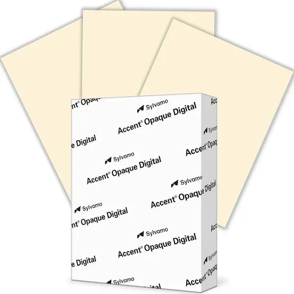 Accent Opaque Cream Printer Paper, 8.5” x 11” 28lb Bond/70lb Text Copy Paper – 500 Sheets (1 Ream) – Premium Computer Paper with Smooth Finish – 97 Bright, 104gsm – Warm White Copy Paper – 188176R