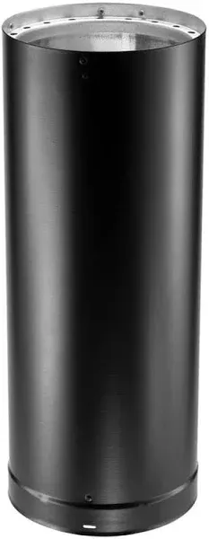 DuraVent Double-Wall Chimney Stove Pipe 6&#034;Dia X 12&#034;H Galvanized Steel in Black