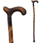 RMS Wood Cane - 36 Inches Natural Wood Walking Stick - Handcrafted Wooden Offset Cane for Men or Women (Spiral)