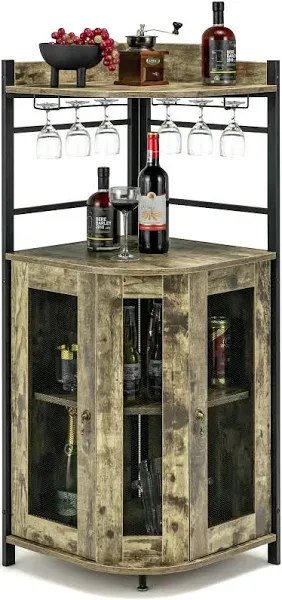 Costway Corner Bar Cabinet