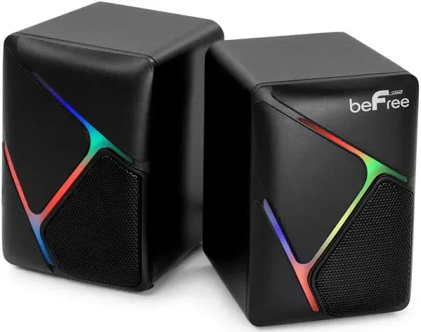 beFree Sound Dual Compact LED Gaming Speakers