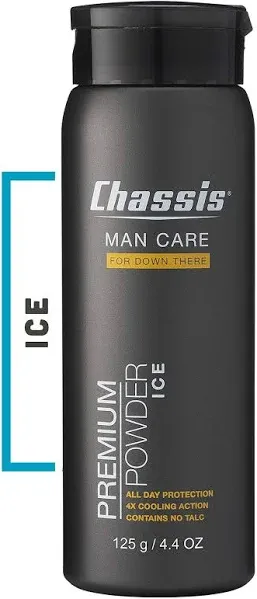 Chassis Unscented Powder for Men, Premium Natural Body Powder with Odor-Absorbing Formula, Non-Talcum Powder Free of Aluminum, Menthol, and Parabens, Anti-Chafing Powder to Reduce Sweat