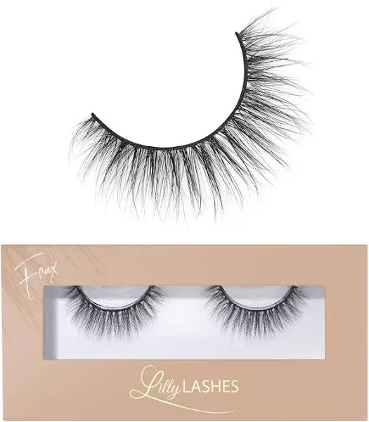 Lilly Lashes Everyday Minimal Natural Lashes - Faux Mink Natural Eyelashes, False Eyelashes Everyday Use, Cat Eye Lashes, Individual Lashes Reusable up to 20x, No Lash Glue Included (13mm)