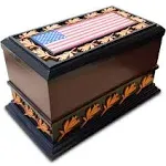 Urns for Ashes - Patriotic Cremation Urn with American Flag - Large / Adult