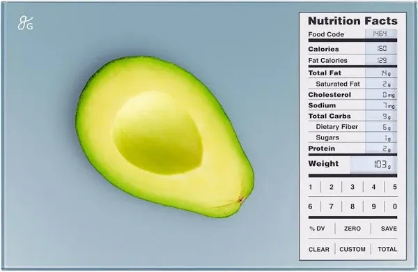 Greater Goods Nourish Digital Kitchen Food Scale and Portions Nutritional Facts