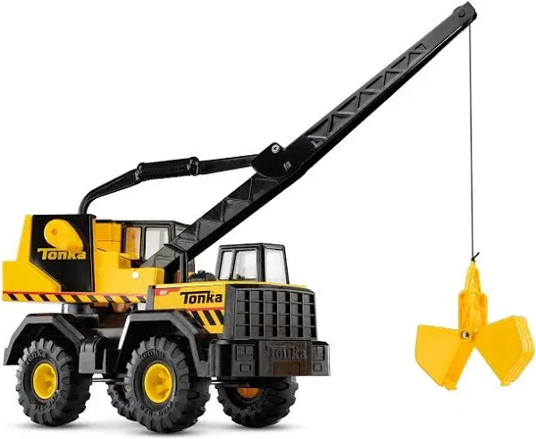 Steel Classics Mighty Crane - Made with Steel &amp; Sturdy Plastic, Yellow Toy Const