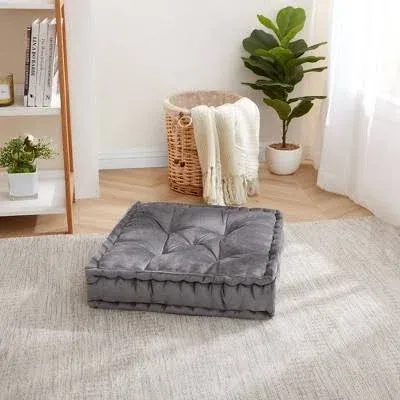 Sweet Home Tufted Square Floor Pillow