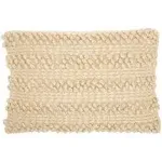 Mina Victory Life Styles Woven Stripes Beige Throw Pillow 14" x 20"