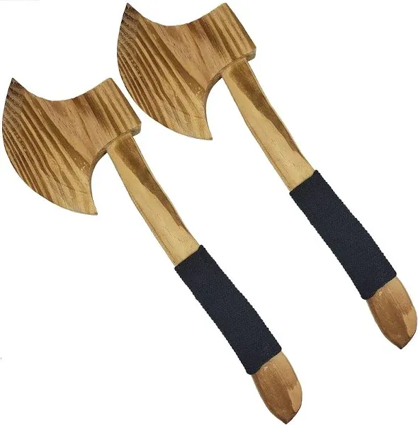 Adventure Awaits! - 2-Pack - Wooden Toy Axe Hatchet - Handmade - Lightweight Wood Toy Hatchet Set for Outdoor Play