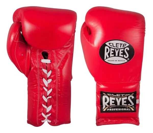 Cleto Reyes Traditional Lace Up Training Boxing Gloves - Red