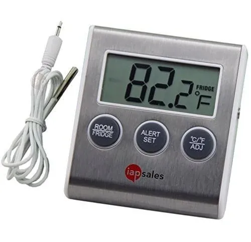 Easy to Read: Refrigerator Freezer Thermometer Alarm, High &amp; Low Temperature Ala