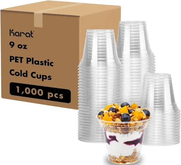 9 OZ SQUAT CLEAR PET CUPS, 20/50