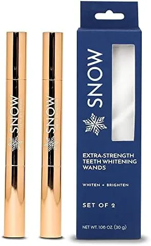 Snow Extra-Strength Teeth Whitener Wands, Teeth Whitening Refill, Easy to Use Teeth Whitener Pen, Teeth Whitening Pen Gel Refill, Oral Care Essentials & Whitener for Your Teeth - Pack of 2