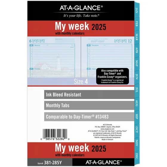 AT-A-GLANCE Seascapes Weekly Monthly Planner Refill