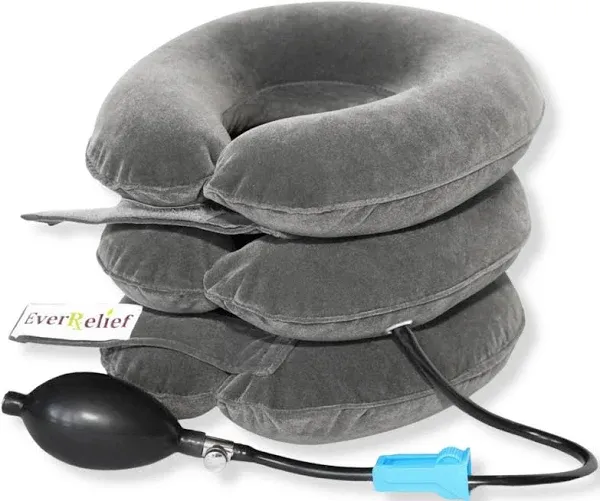 EverRelief Cervical Neck Traction Device - Inflatable & Adjustable Neck Collar -