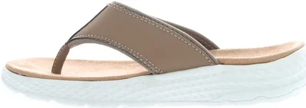 Shop Beige Womens Propet TravelActiv FT T- Strap Flip Flops