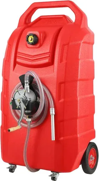 VEVOR Fuel Caddy 32 Gallon Portable Fuel Storage Tank On-Wheels with Manual Transfer Pump SLJYCHS3213MMZ3WQV0