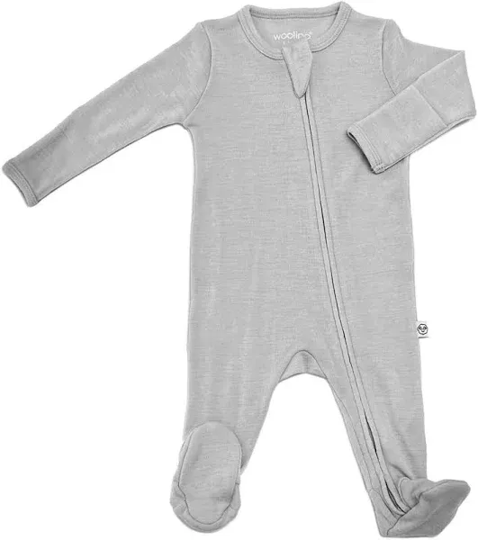 Woolino Toddler Footie Sleeper, Merino Wool Baby Pajamas, One-Piece Sleeper Jumpsuit, Front Zip Footie Romper for Unisex