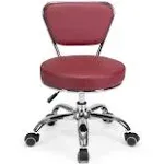 Mayakoba Dayton Garage Rolling Seat (Burgundy) Pneumatic, Short Stool with ...