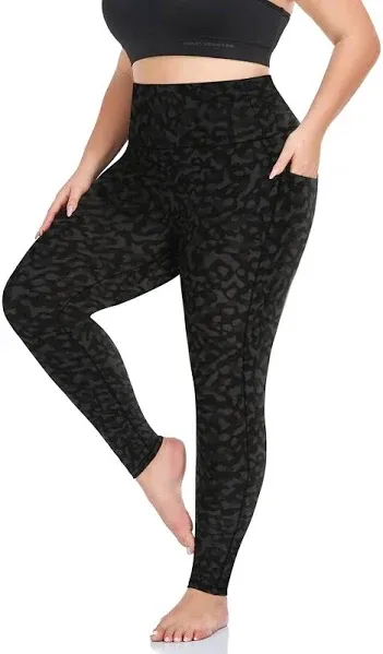 MOREFEEL Plus Size Leggings for Women with Pockets-Stretchy X-4XL Tummy Control High Waist Womens Leggings Workout Yoga Pants