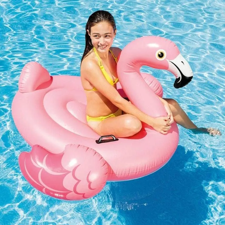 INTEX Pink Flamingo Inflatable Pool Float: Animal Pool Toy For Kids – 2 Heavy-Duty Handles – 88lb Weight Capacity – 70" x 53" – For Ages 3+