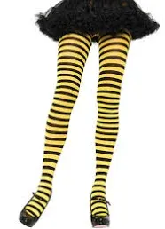 Yellow Striped tights for women