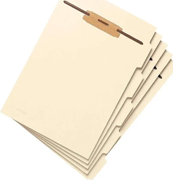 Smead Stackable Folder Dividers w/ Fasteners, 1/5-Cut End Tab, Legal size, Manila ...