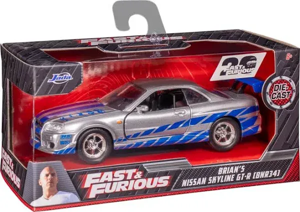 Fast & Furious - 2002 Nissan Skyline GTR R34 Silver 1:32 Scale Hollywood Ride