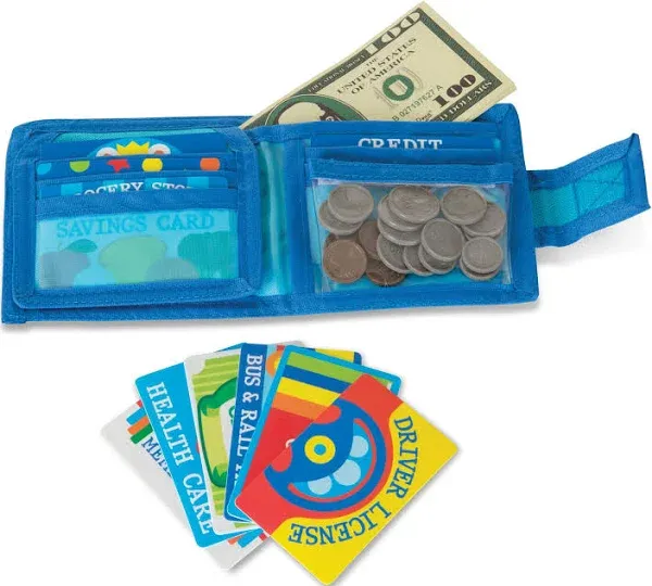 Melissa &amp; Doug Pretend-To-Spe<wbr/>nd Toy Wallet with Play Money and Cards (45 Pcs), B