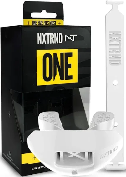 Nxtrnd One Football Mouth Guard Strap Included Fits Adult &amp; Youth Black