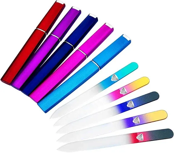 Bona Fide Beauty Czech Glass Nail File Set with Hard Cases