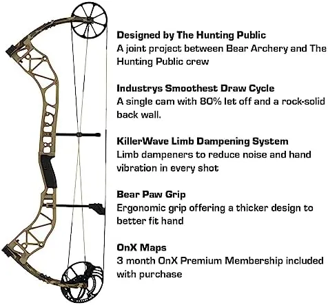 Bear The Hunting Public Adapt Bow Throwback Tan 60 lbs. RH