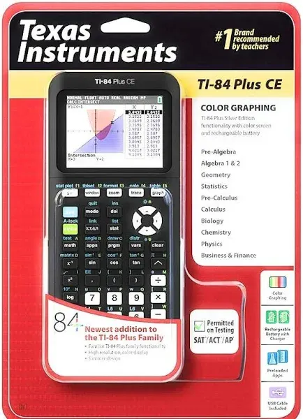 TI-84 Plus CE Graphing Calculator, Black