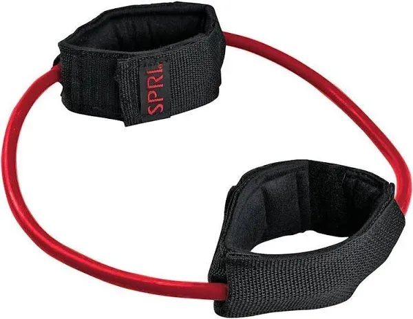 Xercuff Leg Resistance Band Exercise Cord with Non-Slip Padded Ankle Cuffs, R...