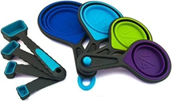 Collapsible Measuring Cups and Spoons | Portable Food Grade Silicone Measurement