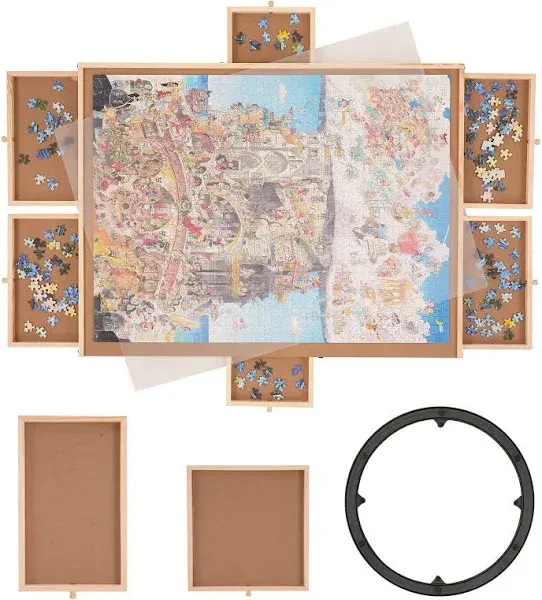 Multi-Function<wbr/>al 1500-Piece Puzzle Board: Rotating, Waterproof, and Portable!