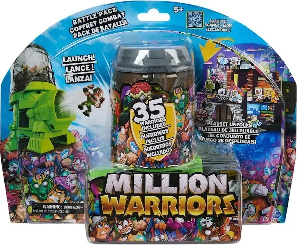 Million Warriors Battle Pack with 35 Collectible Figures, Launcher and Playset, Ages 5 and Up