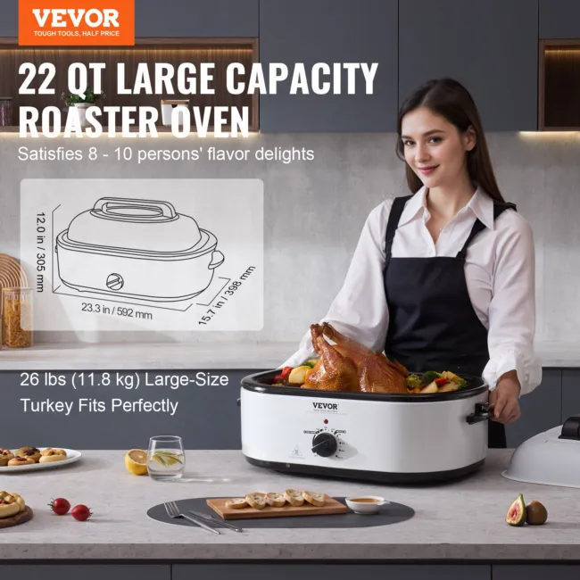 Aroma 22 Qt. Electric Roaster Oven with Self-Basting Lid