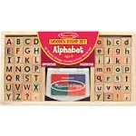 Melissa &amp; Doug Wooden Alphabet Stamp Set 56 Stamp Set Factory Wrapped