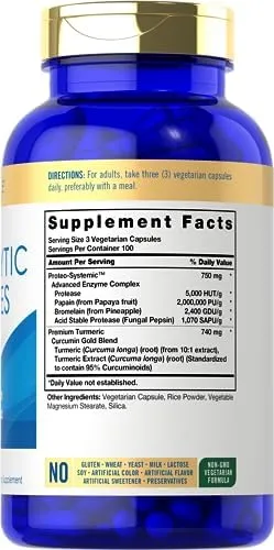 Carlyle Proteolytic Enzymes 300 Capsules Systemic Broad Spectrum Supplement