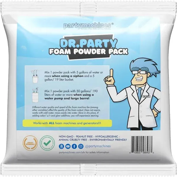 Dr.Party Single Foam Powder Pack - Create Up to 120 Gallons of Foam in Minute...