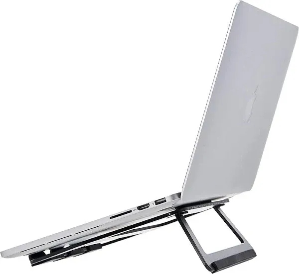 Sleek Silver Foldable Laptop Stand for Enhanced Airflow and Comfort, Up to 15&#034;