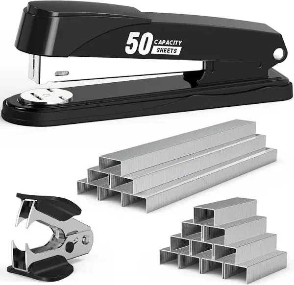 Metal Stapler Heavy Duty 50 Sheet Capacity with 1750 Staples and Staple Remover,