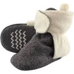 Hudson Baby Cozy Fleece Booties Heather Charcoal Cream / 6-12 Months